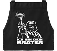 XCSJKJ Grembiule con 2 tasche da 95 cm, grembiule, divertente novità per cucinare grigliate, grembiuli umoristici, regalo per barbecue da uomo, grembiuli ICH SONO IL TUO BRATER., Nero