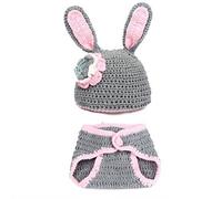Xcsskg Baby Girls Boy newborn-9 Month Knit crochet Minnie clothes photo Prop Outfits (Rabbit)
