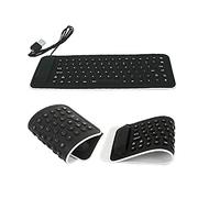 XCSSKG Mini tastiera portatile USB flessibile in silicone PC pieghevole per notebook portatile nero, compatibilità per computer portatili e desktop