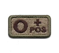 XCSSKG Tactical Blood Type O+Positive POS Hook and Loop Patch ricamato Morale Distintivo Militare per All'aperto