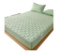 XCTDSVAH Coprimaterasso Coprimaterasso di Lusso in Cotone con Angoli, coprimaterasso soffice, Trapuntato, Lenzuolo Traspirante e Lavabile(Style1 Green,135x200x30cm)