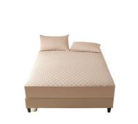 XCTDSVAH Coprimaterasso Lenzuolo con Angoli Impermeabile Elastico, coprimaterasso Trapuntato for Letto Singolo, Matrimoniale, King Size, Queen(Khaki,135x200x30cm)