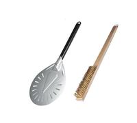 XCTDSVAH Pala Per Pizza Pala for pizza rotonda da 7/8/9 pollici, set di spazzole, accessori for la pulizia della griglia(9 inch and Brush)
