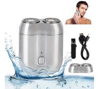 XCWTBL Rasoio elettrico da uomo, portatile, mini rasoio elettrico da uomo, 2 in 1, impermeabile, senza fili, rotante, per viso, bagnato, pulizia profonda