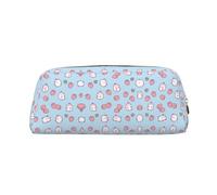Xcwzbls Grande capacità cartone animato personaggio fragola matita caso penna sacchetto in pelle cerniera tridimensionale matita borsa forniture ufficio, Oro, Taglia unica, Organizer per borse
