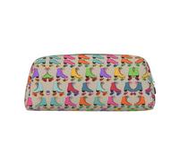 Xcwzbls Grande capacità retrò colorato pattini a rotelle astuccio portapenne in pelle cerniera tridimensionale astuccio forniture per ufficio, Argento, Taglia unica, Organizer per borse