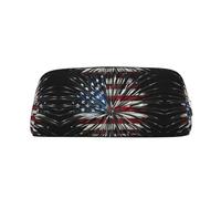 Xcwzbls Grande Capacityamerican Flag Fuochi D'artificio Matita Astuccio Penna Astuccio In Pelle Cerniera Tridimensionale Matita Bag Forniture Per Ufficio, Argento, Taglia unica, Organizer per borse