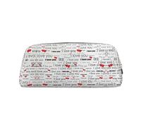 Xcwzbls Grande Capacityi Love You Words con Cuori Astuccio portapenne in pelle cerniera tridimensionale astuccio per ufficio forniture per ufficio, Oro, Taglia unica, Organizer per borse