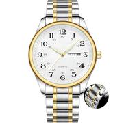 XCZAP Orologio da polso unisex, in acciaio inox, facile da leggere, per anziani, impermeabile, luminoso, calendario multi-azione, grande quadrante digitale, Bicolore., Women, Minimalista