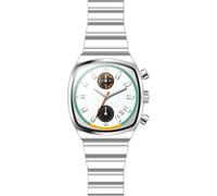 XCZAP Orologio da uomo quadrato di lusso orologio al quarzo con design dorato luminoso, impermeabile, con funzione calendario e cronografo, cinturino in acciaio inossidabile vintage, orologi argentati