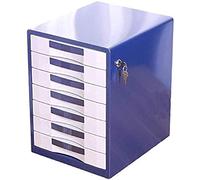 XDAWQP Armadietti per documenti con serratura, cassettiera da scrivania, scatola portaoggetti, 7 cassetti, 30 * 35 * 41, plastica, colore: blu, oro, libreria per mobili da uffic