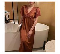 XDAWQP Camicia da Notte Sexy da Donna con Scollo a V, Primavera Estate, Nuova Camicia da Notte a Maniche Corte, Abbigliamento da Notte e Abbigliamento per la casa，A Medium Code