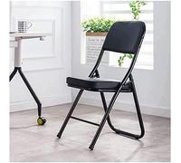 XDAWQP Comode Sedie Pieghevoli in Pelle Pu, Sedia Pieghevole Facile da Riporre, Sedia con Schienale in Spugna Spessa, Sedia per Eventi, Sedia da Ufficio Senza Bracciol，Black-33.1in