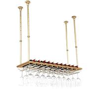 XDAWQP Espositore per Vino, Portabottiglie in Metallo per Calici in Vetro, Armadietti per Vino Sospesi A Parete, Portabicchieri con Cornice Dorata, 120 Cm (S 60 Cm)