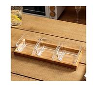 XDAWQP Insalatiera 3 Piatti in Vetro per Snack E Telaio Home Restaurant Snack di Frutta Divisa Piatto di Frutta Secca Contorno Piattino da Immersione Ciotola Piccola (A)