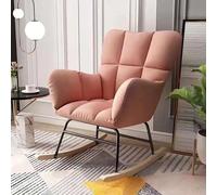 XDAWQP moda Sedia a dondolo imbottita Divano pigro casual Poltrona reclinabile ergonomica e rilassante con gambe in legno Poltrona con braccioli per soggiorno Camera da letto Uf，H