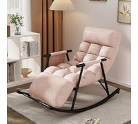 XDAWQP Moderna sedia a dondolo per soggiorno, divano traspirante per camera da letto con poggiagambe, comoda sedia a dondolo da giardino con braccioli, schienale regolabile, con