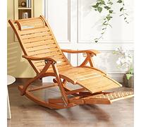 XDAWQP Poltrona a sdraio, sedie a dondolo pieghevoli in legno, chaise longue da esterno, supporto 440 libbre per veranda, terrazza, balcone o uso interno, comoda poltrona per an
