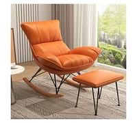 XDAWQP Poltrona moderna con base a dondolo e poggiapiedi - Elegante sedia da soggiorno per allattamento e relax - Struttura in legno massello - Comoda sedia regalo per le mamme