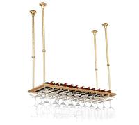 XDAWQP Portabottiglie da Soffitto Industriale da Appendere per Bicchieri da Vino Porta Calici Porta Calici Decorazione Scaffale Organizer per Bar, Soggiorno, Cucine (Oro 120X35Cm)