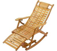 XDAWQP Sedia a dondolo da giardino in bambù per esterni, sedia pieghevole, sedia reclinabile da giardino resistente, chaise longue regolabile in 5 posizioni, sdraio per giardino