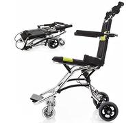 XDAWQP Sedia a rotelle da Viaggio superleggera Pieghevole Portatile, Telaio Leggero e Pieghevole, Sedia a rotelle in Alluminio, Sedia a rotelle Pieghevole Leggera per Anziani