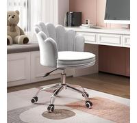 XDAWQP Sedia da ufficio in velluto con schienale, sedia da scrivania ergonomica imbottita con rotazione a 360° e altezza regolabile, sedia operativa senza braccioli pe,B 44x45x84cm (17x18x33 pollici)