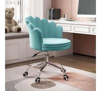 XDAWQP Sedia da ufficio in velluto con schienale, sedia da scrivania ergonomica imbottita con rotazione a 360° e altezza regolabile, sedia operativa senza braccioli pe,F 44x45x84cm (17x18x33 pollici)