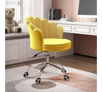 XDAWQP Sedia da ufficio in velluto con schienale, sedia da scrivania ergonomica imbottita con rotazione a 360° e altezza regolabile, sedia operativa senza braccioli pe,C 44x45x84cm (17x18x33 pollici)