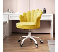 XDAWQP Sedia da ufficio in velluto con schienale, sedia da scrivania ergonomica imbottita con rotazione a 360° e altezza regolabile, sedia operativa senza braccioli pe,L 44x45x84cm (17x18x33 pollici)