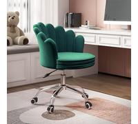 XDAWQP Sedia da ufficio in velluto con schienale, sedia da scrivania ergonomica imbottita con rotazione a 360° e altezza regolabile, sedia operativa senza braccioli pe,E 44x45x84cm (17x18x33 pollici)