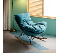 XDAWQP Sedie a dondolo per il tempo libero Sedia a dondolo Poltrona reclinabile Divano pigro Casa per adulti Nordico Soggiorno Camera da letto Singolo Balcone Sedia a dondolo pe，Blue 95x68x88cm