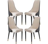 XDAWQP Set di 4 sedie da pranzo moderne in microfibra e pelle, eleganti gambe in ferro, mobili per camera da letto, soggiorno, balcone o cucina, comoda sedia da trucco,Bianco e nero Taglia unica