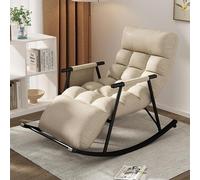 XDAWQP Set di sedia a dondolo e poggiapiedi per il tempo libero, sedia a dondolo moderna per soggiorno con cuscino, divano traspirante per camera da letto con poggiagambe, comod
