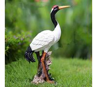 XDAWQP Statua Decorativa da Giardino a Forma di Gru coronata Rossa, Statuetta in Resina, Collezione Gruidae Rara per la casa, Statue da Giardino, Modello da Esterno, Altezza 27,H33cm