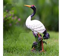 XDAWQP Statua Decorativa da Giardino a Forma di Gru coronata Rossa, Statuetta in Resina, Collezione Gruidae Rara per la casa, Statue da Giardino, Modello da Esterno, Altezza 27,H27cm