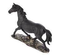 XDAWQP Statua in Resina di Cavallo in Piedi - Statuina Decorativa da scrivania, Scultura Ornamentale di Animali, statuina Decorativa di Cavallo Rampante, Scultura per l'arredame,Black