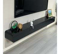 XDCXYD Mobile TV Sospeso A Parete Per Piccoli Appartamenti Con Sportello Inferiore E Cassetto Mobiletti e armadietti(Black,180 * 24 * 18cm)