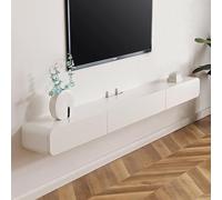 XDCXYD Mobile TV Sospeso A Parete Per Piccoli Appartamenti Con Sportello Inferiore E Cassetto Mobiletti e armadietti(bianca,180 * 24 * 18cm)