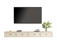 XDCXYD Mobile TV Sospeso Da Parete In Stile Americano Con Retro Cavo E Fori Per Cavi Mobiletti e armadietti(bianca,220 * 20 * 24CM)