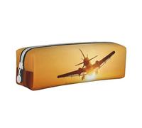 XDCYWBZDBC Aircraft Plane at Sunset Astuccio in pelle per cancelleria Borsa portaoggetti di grande capacità viene utilizzata per mettere piccoli oggetti per scuola, ufficio, viaggi o trucchi piccola