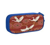 Xdcywbzdbc Astuccio a strati con due gru e crisantemi con stampa, spazioso e organizzato, grande borsa portaoggetti con scomparti, design elegante e funzionale, Blu, Taglia unica, Organizer per