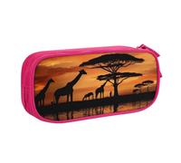 Xdcywbzdbc Astuccio a strati con giraffa sotto l'albero in Africa, con stampa, spazioso e organizzato, grande borsa portaoggetti con scomparti, design elegante e funzionale, rosa, Taglia unica,