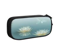 Xdcywbzdbc Astuccio a strati con libellula con stampa di ninfee, spazioso e organizzato, grande borsa portaoggetti con scomparti, design elegante e funzionale, Nero , Taglia unica, Organizer per