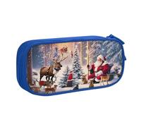 Xdcywbzdbc Astuccio a strati con stampa di Babbo Natale e il suo partner, spazioso e organizzato, grande borsa portaoggetti con scomparti, design elegante e funzionale, Blu, Taglia unica, Organizer