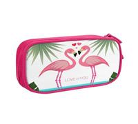 Xdcywbzdbc Astuccio a strati con stampa di coppia di foglie di palma e fenicotteri, spazioso e organizzato, grande borsa portaoggetti con scomparti, design elegante e funzionale, rosa, Taglia unica,