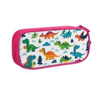 Xdcywbzdbc Astuccio a strati con stampa di dinosauri colorati, spazioso e organizzato, grande borsa portaoggetti con scomparti, design elegante e funzionale, rosa, Taglia unica, Organizer per