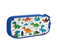 Xdcywbzdbc Astuccio a strati con stampa di dinosauri colorati, spazioso e organizzato, grande borsa portaoggetti con scomparti, design elegante e funzionale, Blu, Taglia unica, Organizer per