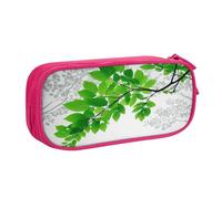 Xdcywbzdbc Astuccio a strati con stampa di foglie verdi e bianche, spazioso e organizzato, grande borsa portaoggetti con scomparti, design elegante e funzionale, rosa, Taglia unica, Organizer per