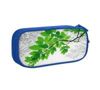 Xdcywbzdbc Astuccio a strati con stampa di foglie verdi e bianche, spazioso e organizzato, grande borsa portaoggetti con scomparti, design elegante e funzionale, Blu, Taglia unica, Organizer per